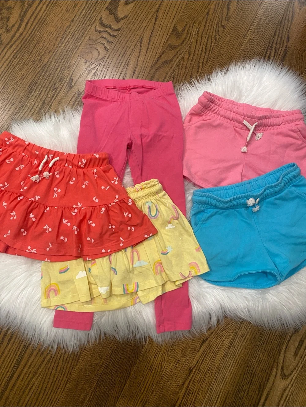 Cat & Jack Girls' 4/5 Pink, Coral, Yellow & Blue Shorts & Skorts Lot